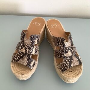 Marc Fisher Snake Print Espadrille Sandals